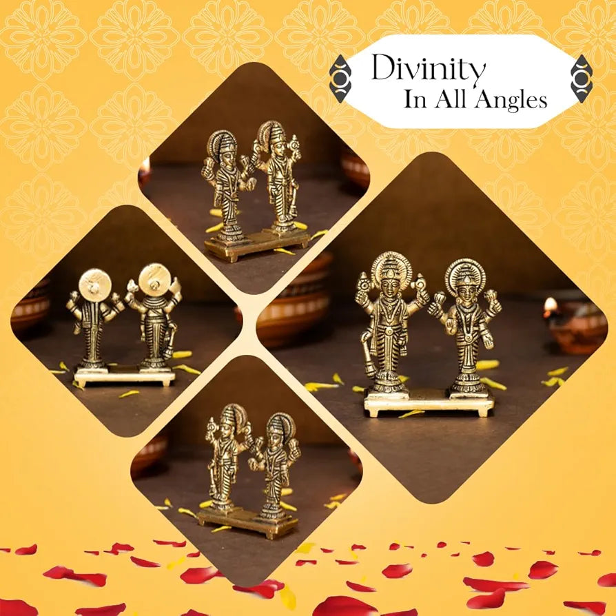 Ekhasa Pure Brass Vishnu Laxmi Murti for Puja