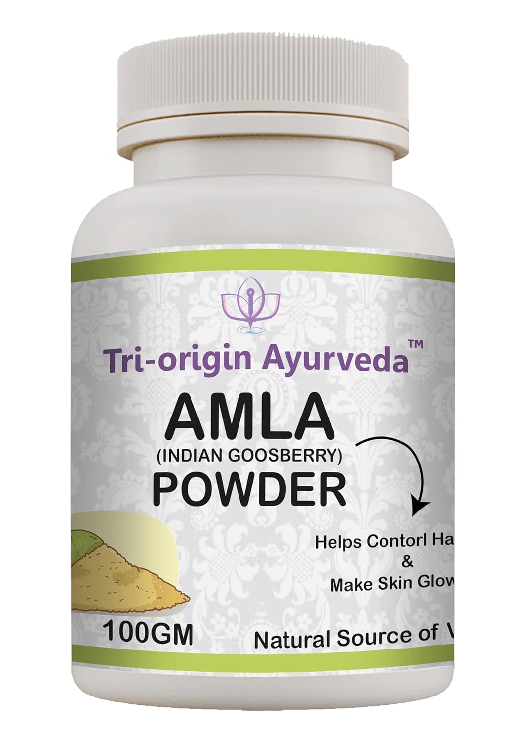 Tri-Origin Ayurvedic Powders (Amla, Reetha, Shikakai, Bhringraj, and Hibiscus) 5 Pack 100g Each - 500 gms
