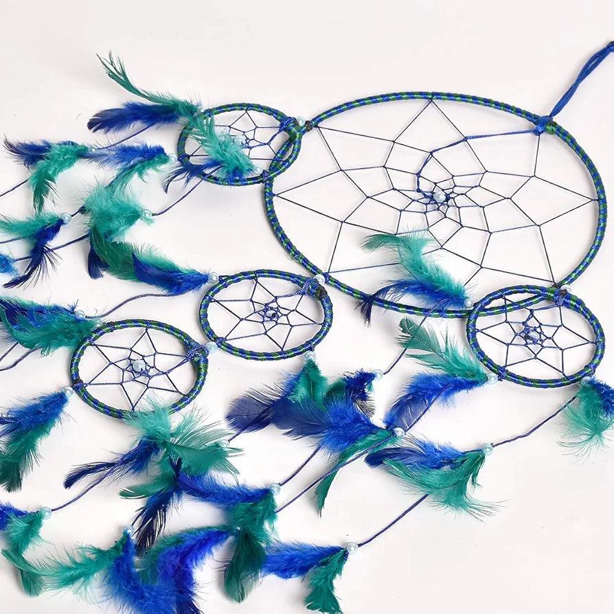 Dream Catcher Traditional Indian Dreamcatcher Wall Art Big Blue Green DC