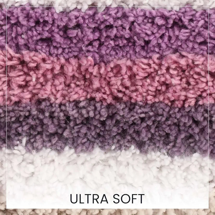 Sashaa World Striped Anti Skid Bathmat & Contour Set Colour Pink And White Striped