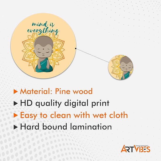 Artvibes Designer Mdf Wooden Wall Hanging for Home Decoration | Pack of 11 Pieces