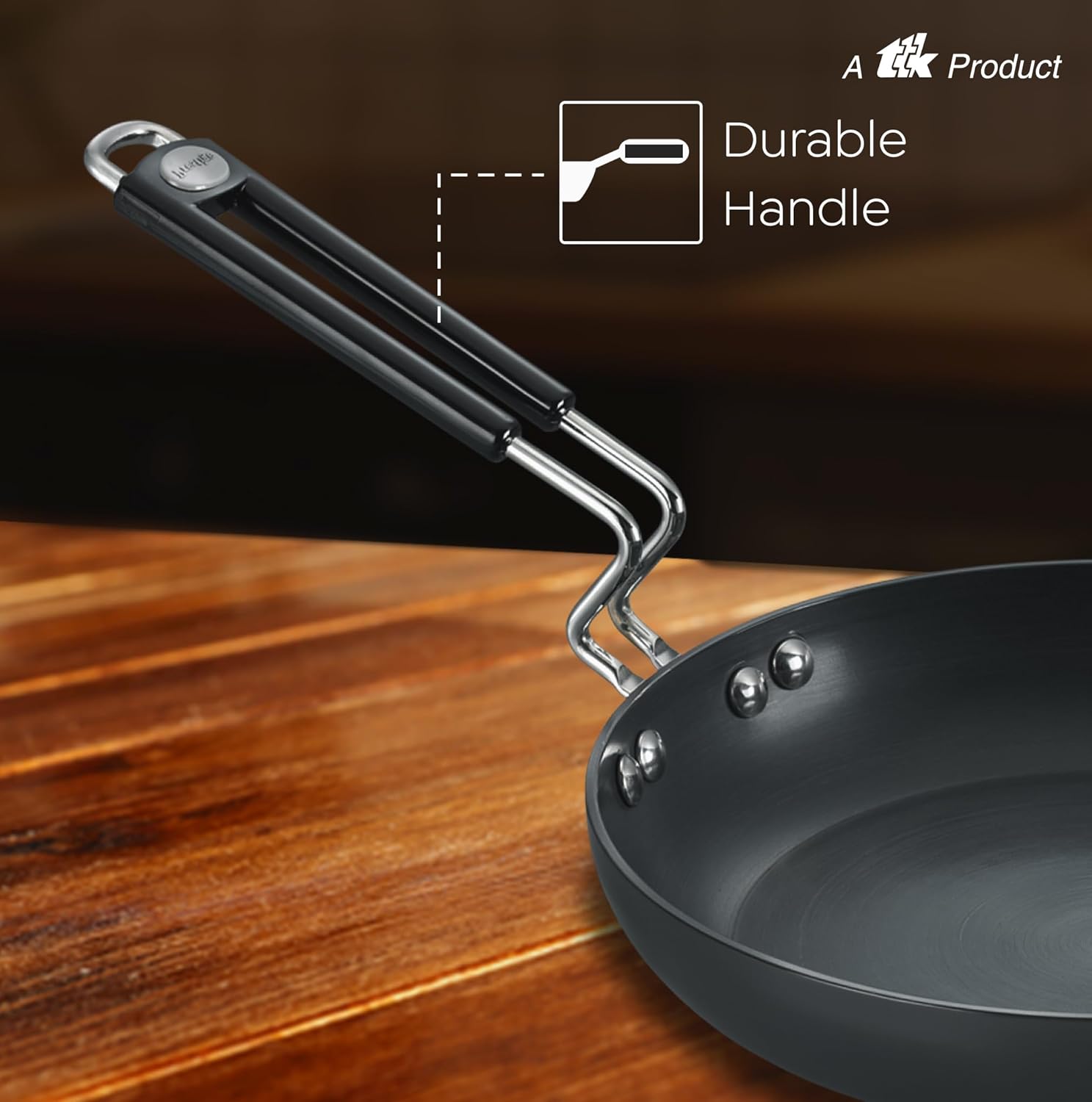 Prestige Aluminium Hard Anodised Fry Pan 20cm (Black)