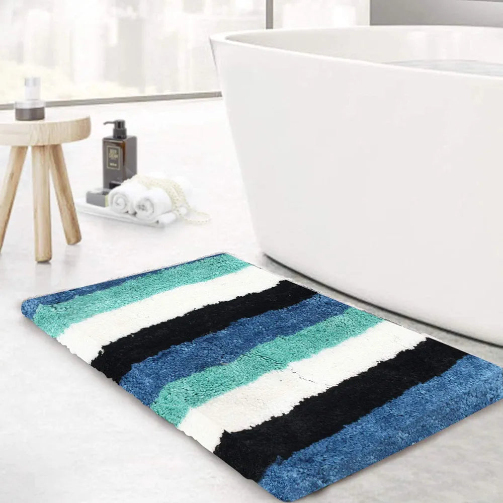 Luxe Home Bath Mat Super Soft Microfiber Non Slip Jericho Bathroom mats 40x60 cm Colour Ocean