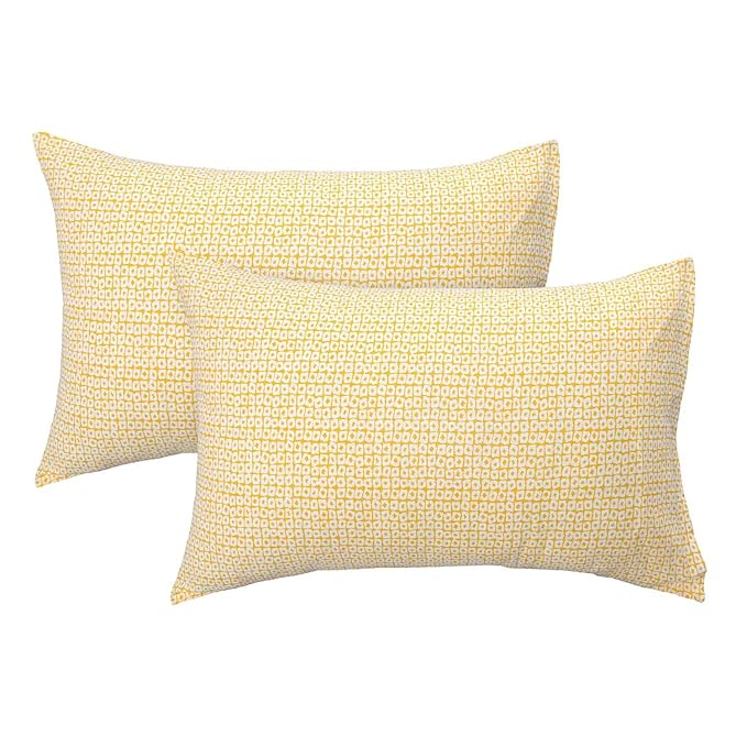 Huesland by Ahmedabad Cotton 144 TC Cotton Bedsheet for Double Bed King Size with 2 Pillow Covers | Grey & Yellow