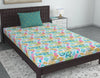 Divine Casa Bedsheet for Single Size Bed 144 TC Cotton Bedsheet for Single Size Bed with 1 Pillow Cover  Abstract Colour Teal & Mustard