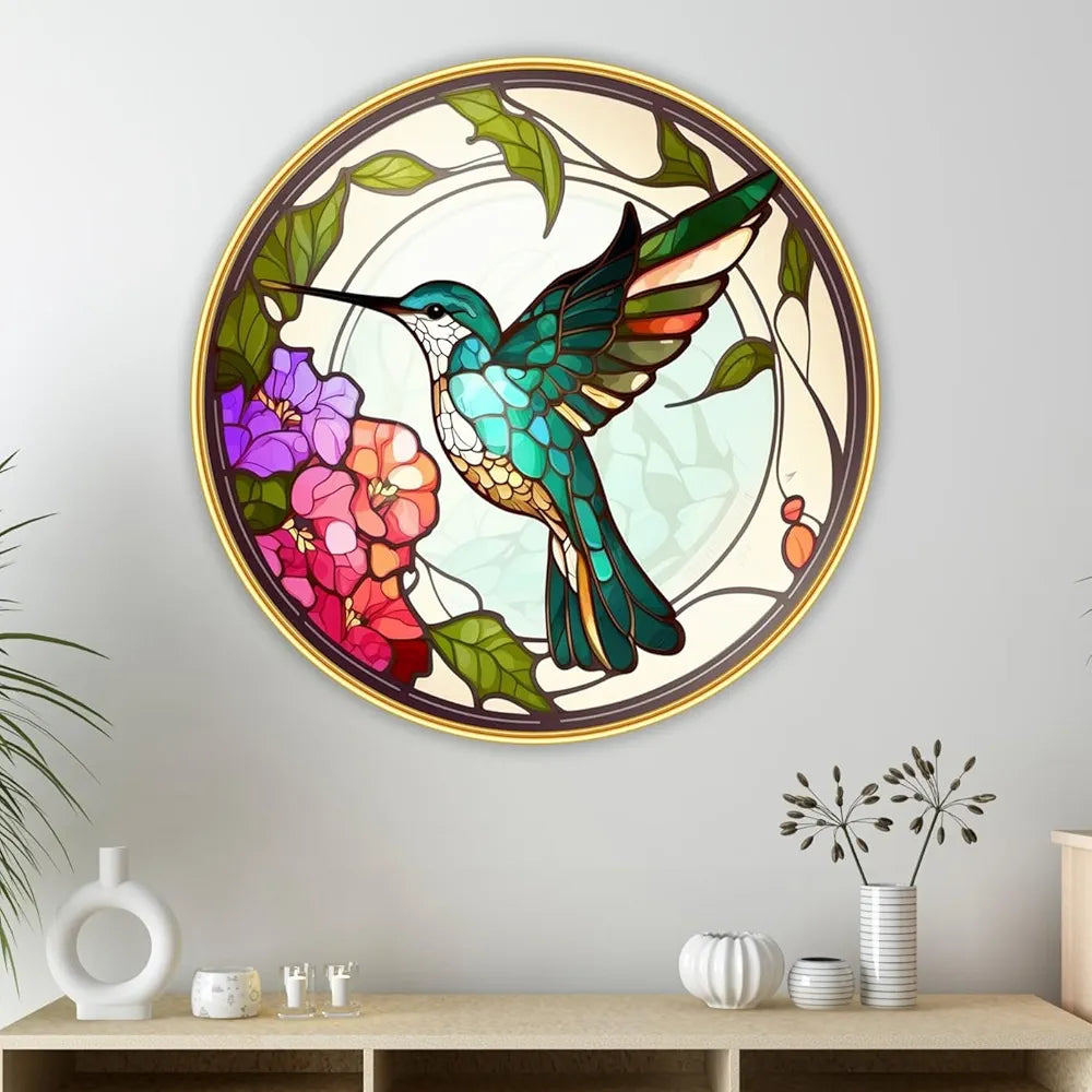 Livin'luxe Paintings Loving Couple Bird Modern Art Premium Sparkle Lamination Golden GR-26