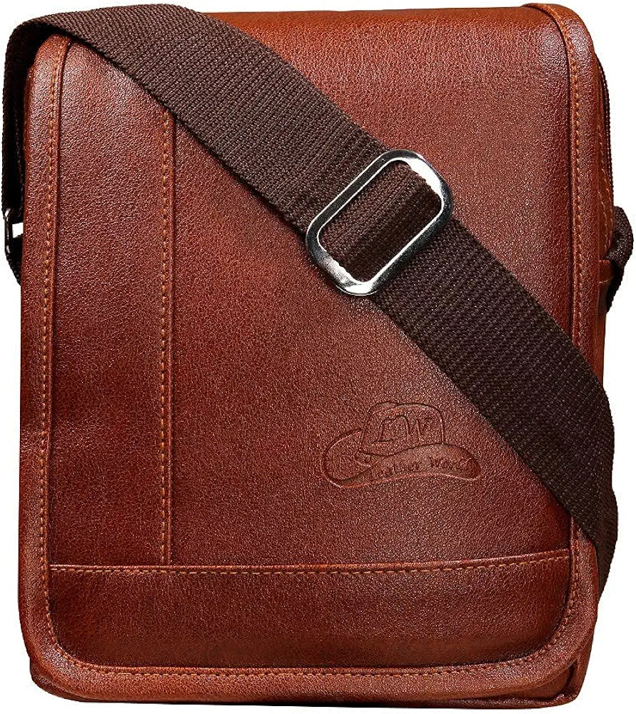 Leather World Sling Bag for Men PU Leather Messenger Cross Body Travel Office One Side Chest Shoulder Bag for Men & Women