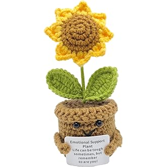Crochet Flowers Artificial Sunflower Crochet Purple Plant