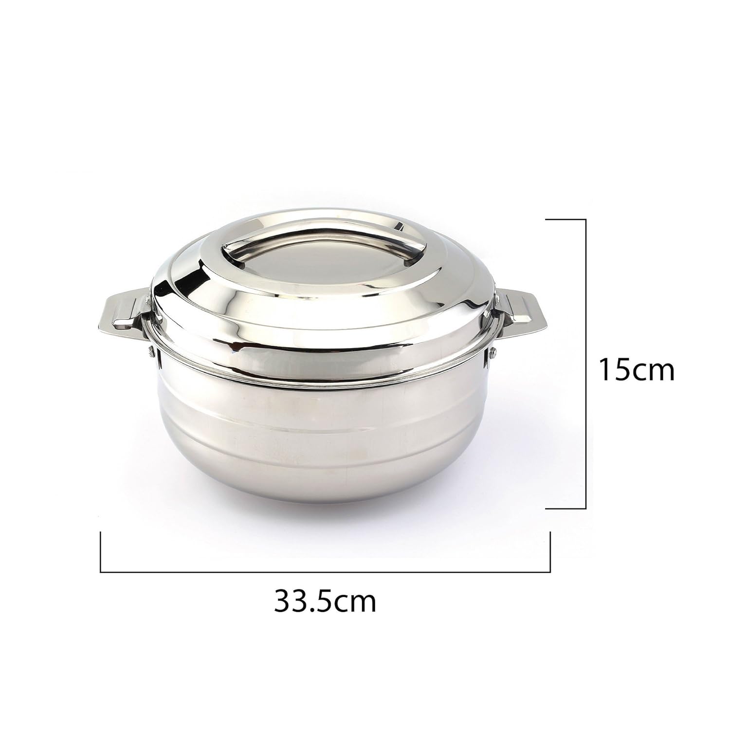 Cello Lumina Stainless Steel Casserole | Double Walled | 1500 Ml | Silver | Solid