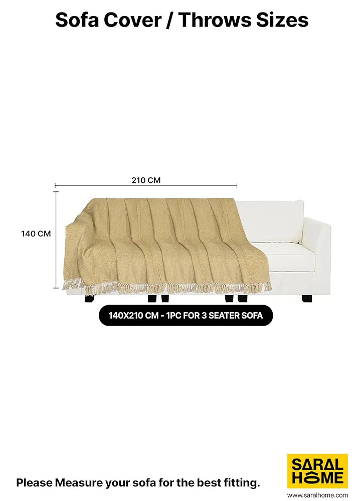 Saral Home Easy Living Home Chenille Sofa Throw Colour Gold