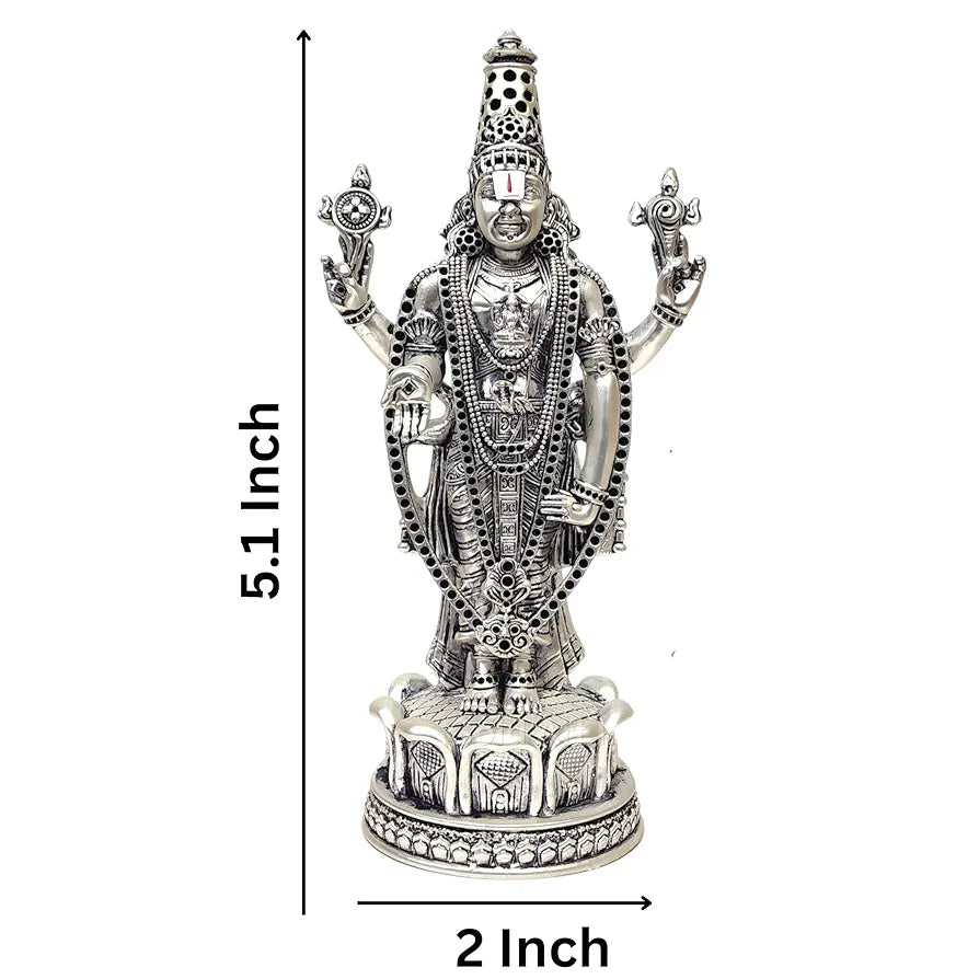 Gold Art India Lord Tirupati Balaji Silver Matte Idol