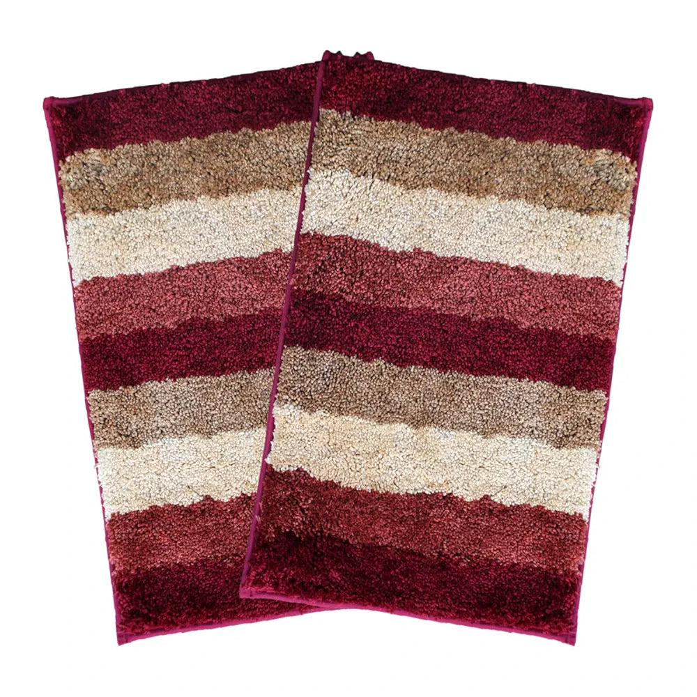 Luxe Home Jericho Doormat 2500 GSM Super Soft Microfiber Anti-Skid Mat Colour Cherry 40x60 cm (Pack of 2)