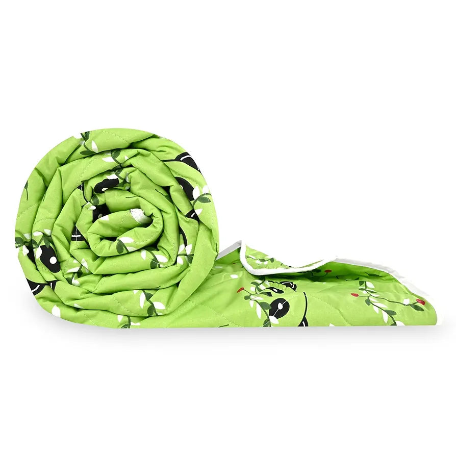 Divine Casa 120 GSM Cotton Single Bed Comforter Soft & Lightweight Reversible All-Season Blanket Colour Paradise Green