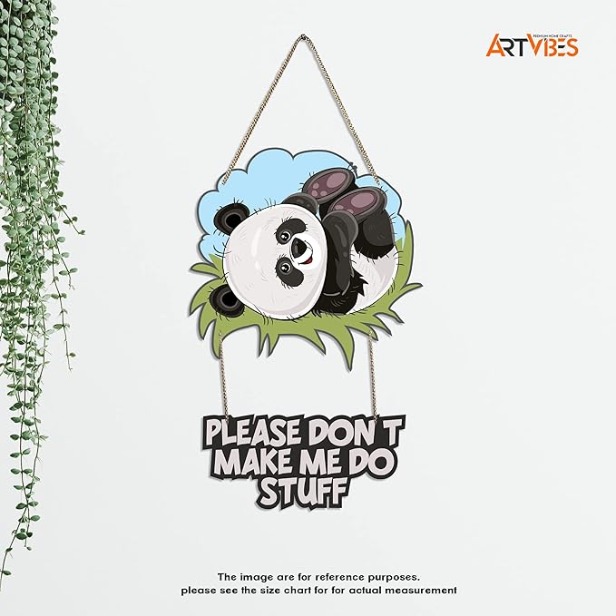 Artvibes Cute Panda Printed Wooden Wall Hanging With Quotes for Home Decor | Modern Artworks Decoration