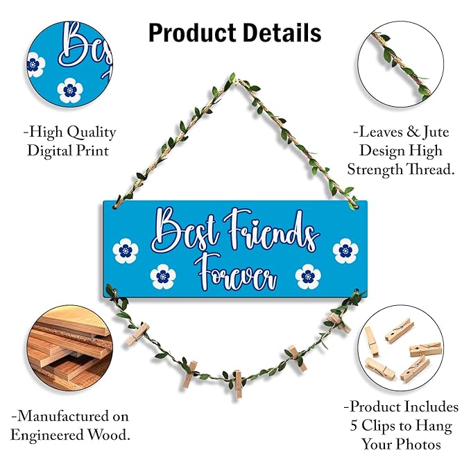 Sehaz Artworks Photo Frames for Wall Decoration Wooden Clips for Photo Hanging