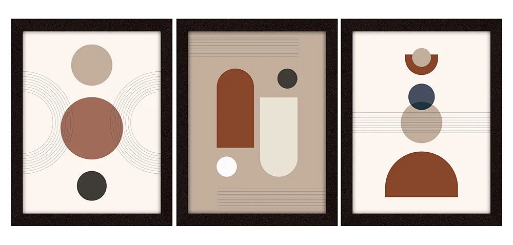 ArtX Paper Circles Boho Wall Painting Multicolor Bohemian Set of 3