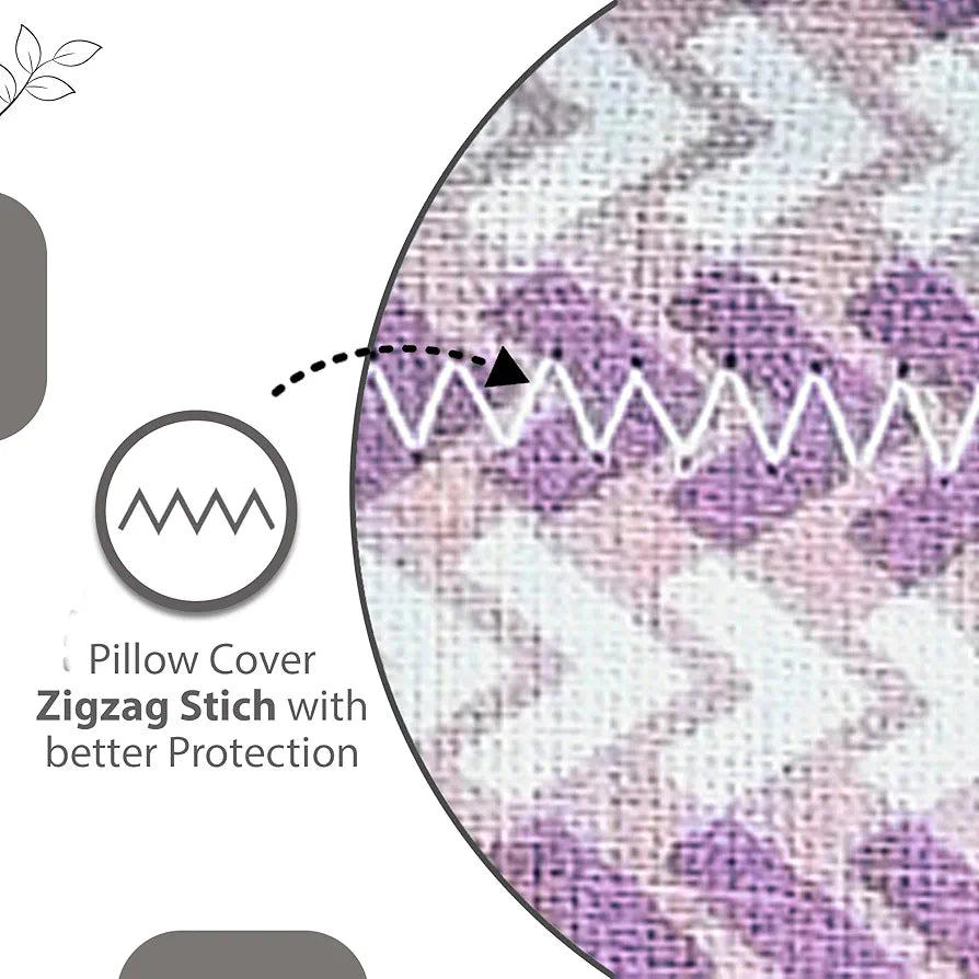 Divine Casa 144 TC 100% Pure Cotton Double Bed Bedsheet with 2 Pillow Covers Bloom Floral Colour Lavender Blue