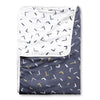 Divine Casa 120 GSM Microfiber Double Dohar Soft & Lightweight Throw Blanket Arrow Print Pattern Colour Navy Blue