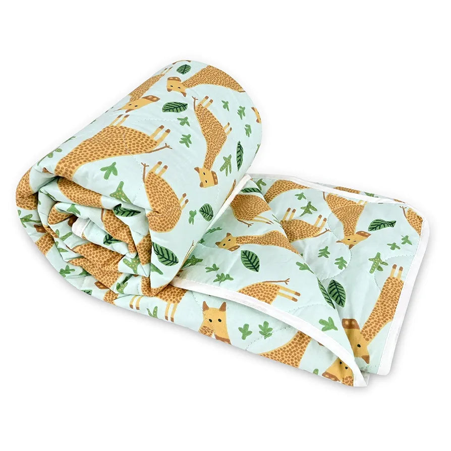 Divine Casa 120 GSM Cotton Single Kids Comforter Soft & Lightweight All-Season Blanket Colour Misty Jade