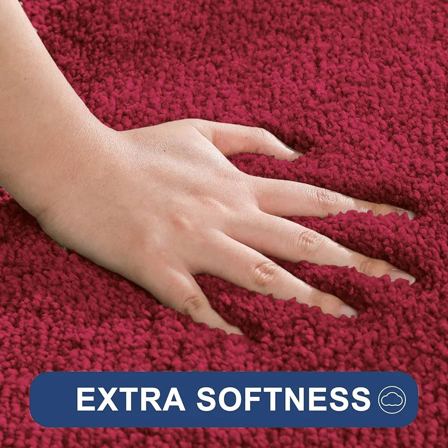 Luxe Home International Runner Super Soft Anti Skid Newman Rug For Bedroom  Rectangular Colour Maroon