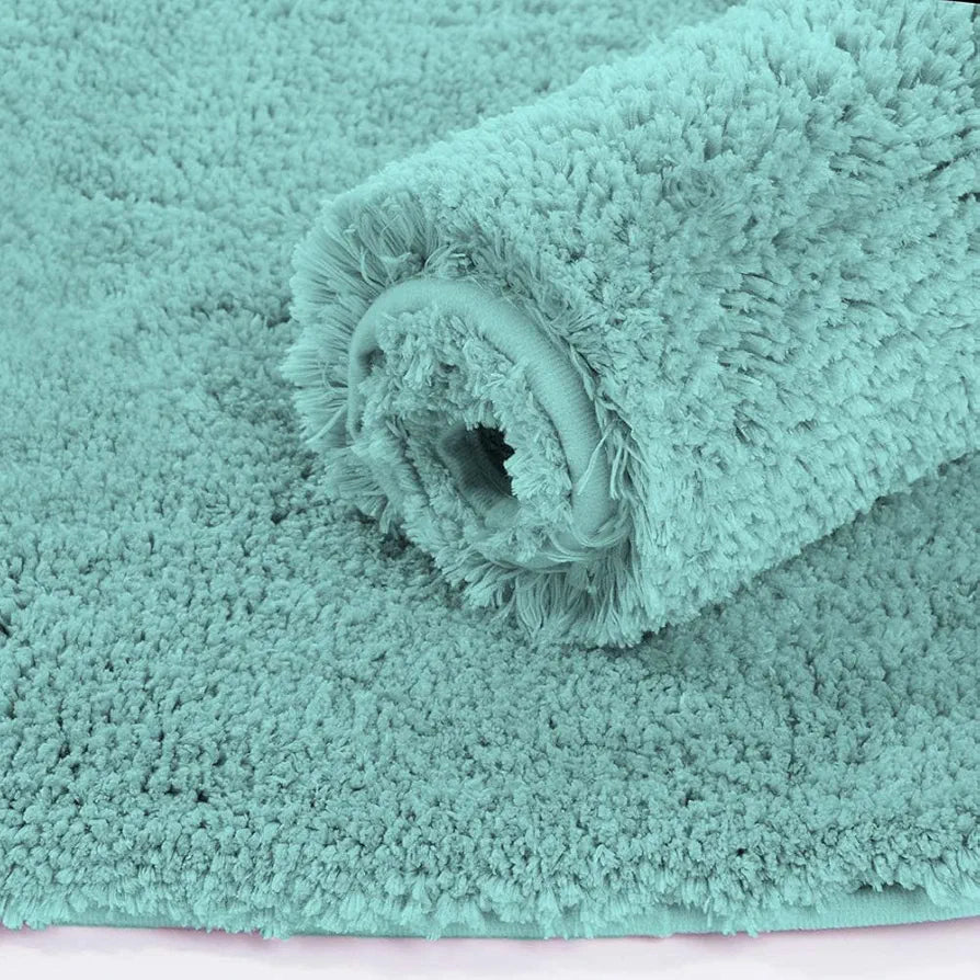 Luxe Home Vegas Microfiber Bath Mat Super Soft Non Slip Washable Mat for Bathroom Rectangular Colour Aqua