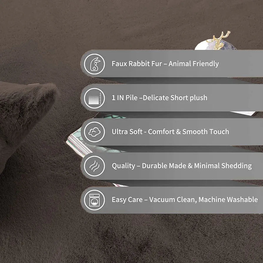 Luxe Home Ruffle Bath Mat Rabbit 40 X 60 Cm Colour Cocoa
