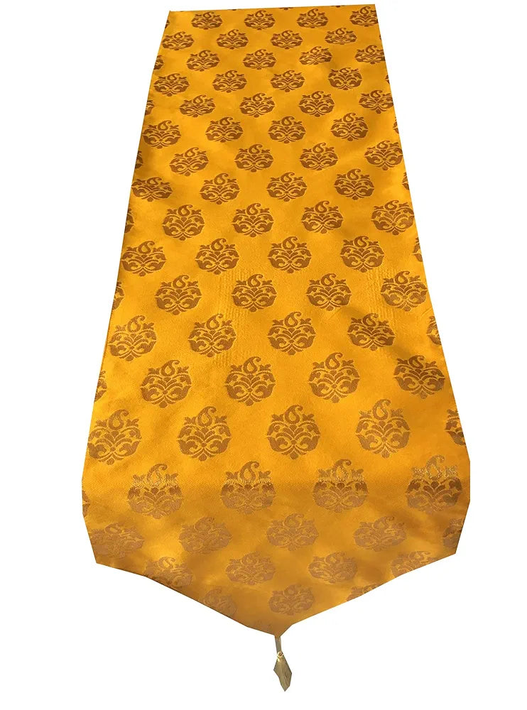 Pink Parrot Vireo-designer Dupion Silk With Print Table Runner Colour Pink