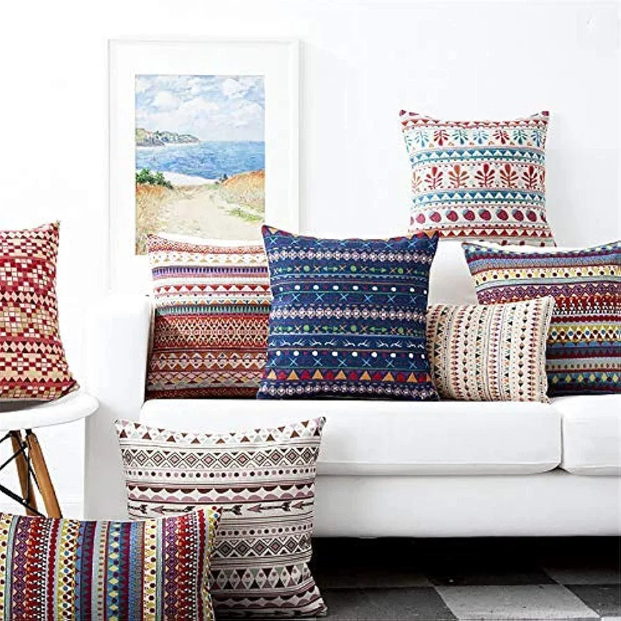 Aerohaven Set of 5 Designer Decorative Throw Pillow/Cushion Covers Multi Polyester