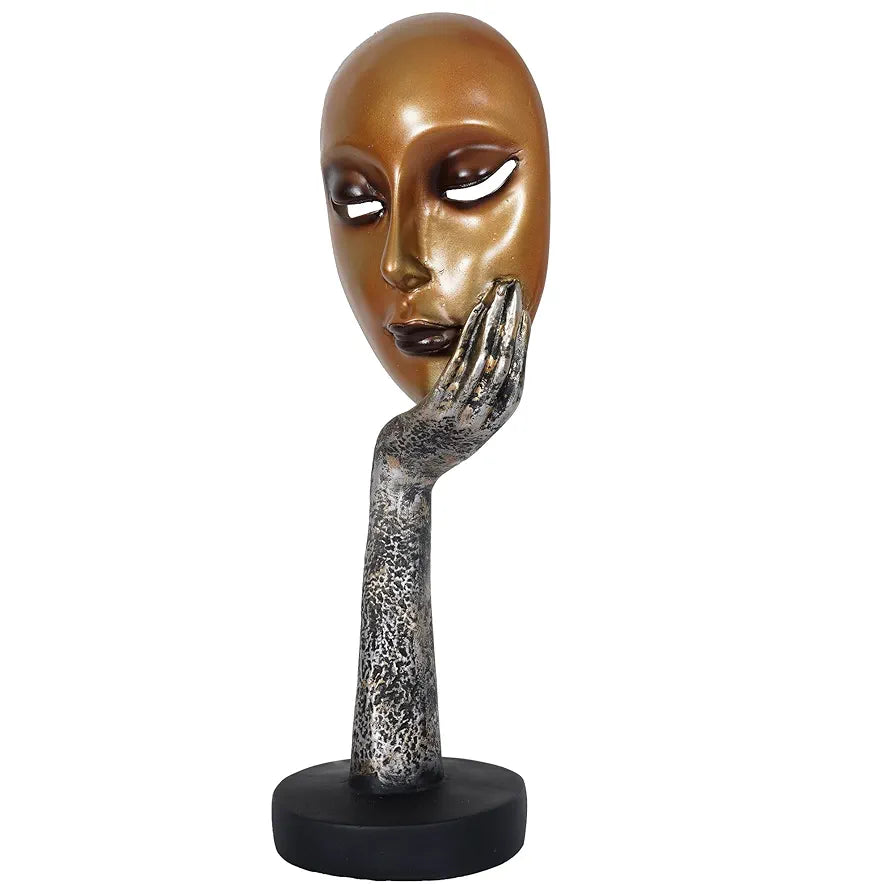 Zart Presents New Lady Face Golden Showpiece