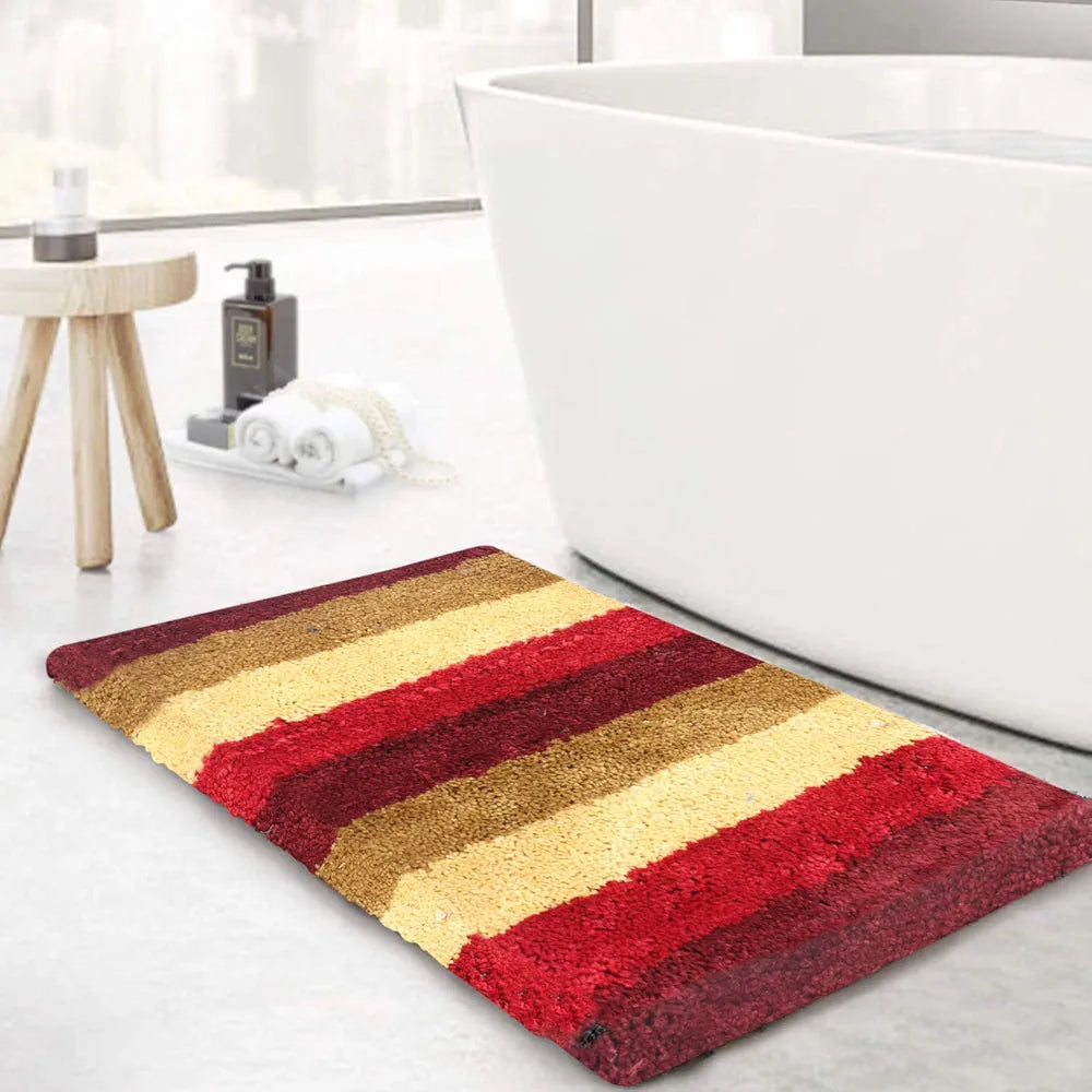 Luxe Home Bath Mat Super Soft Microfiber Non Slip Jericho Bathroom mats 40x60 cm Colour Cherry