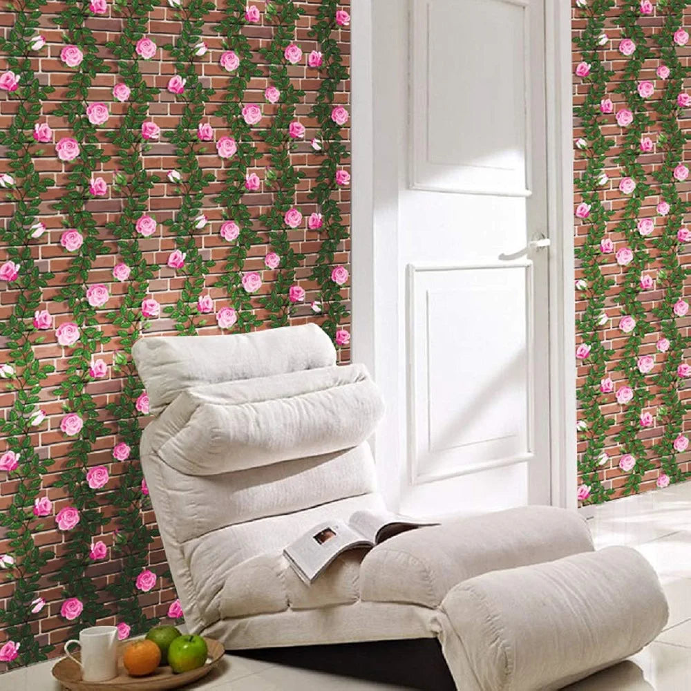 Indian Royals Decorative Wallpaper for Bedroom Brick Flower Wallpaper
