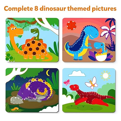 Skillmatics Art Activity  Dot It Dinosaurs No Mess Sticker Art for Kids Craft Kits Diy Activity