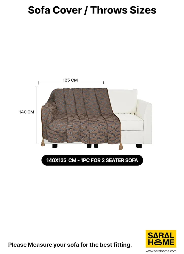 Saral Home Soft Microfiber 1 Seater Sofa Cover Throw Colour Rust