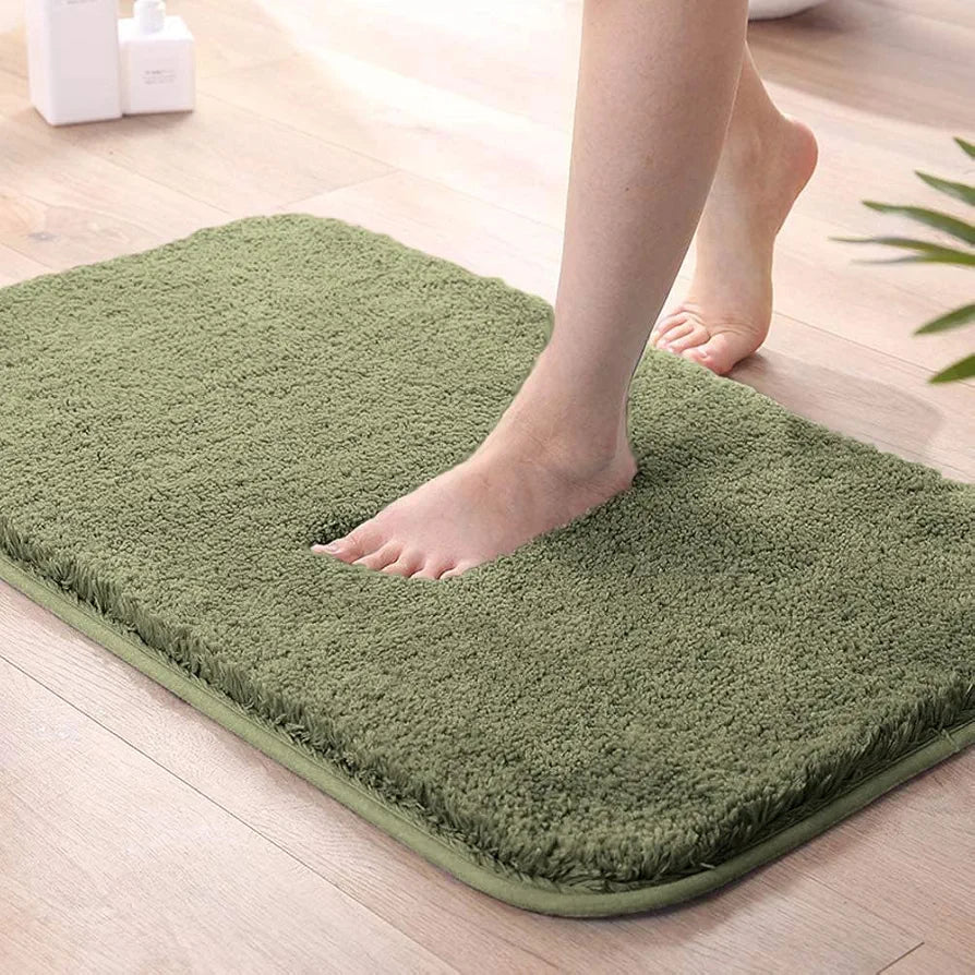Luxe Home Bath Mat Super Soft Non Slip Vegas Mats for Bathroom Colour Green