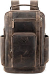 24 Ltrs Men's Hunter Leather Backpack For 16 Laptop Travel Hiking Camping Rucksack - Brown