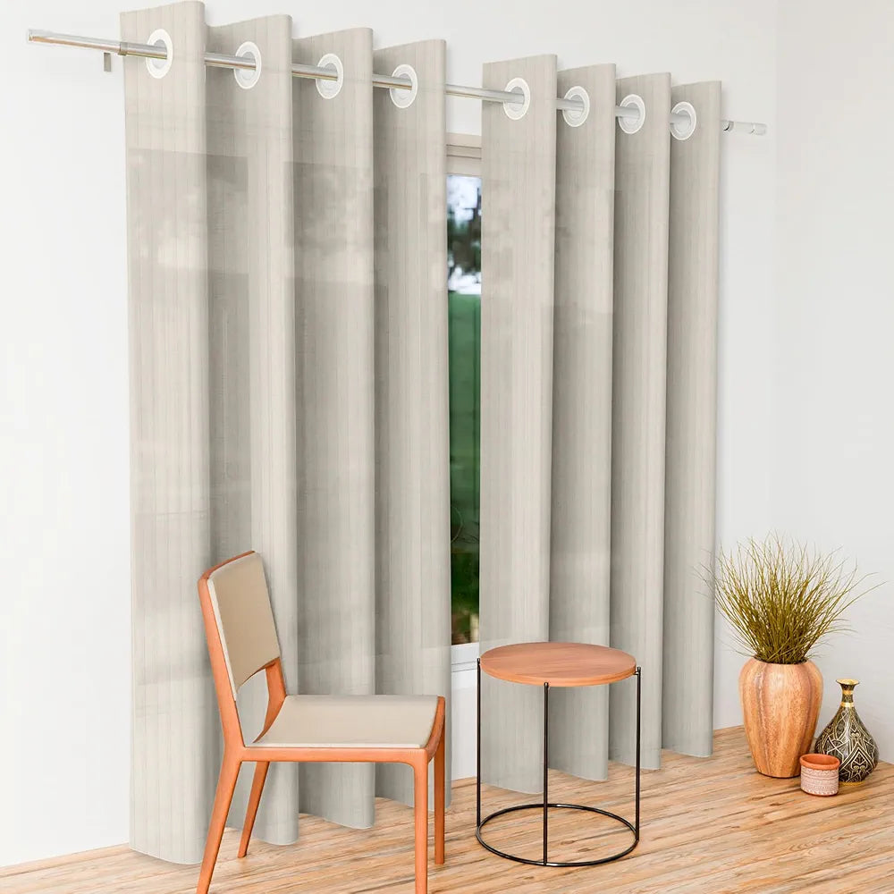 Kuber Industries Door Curtain Sheer Door Curtains Parda for Lining Net Cream Colour