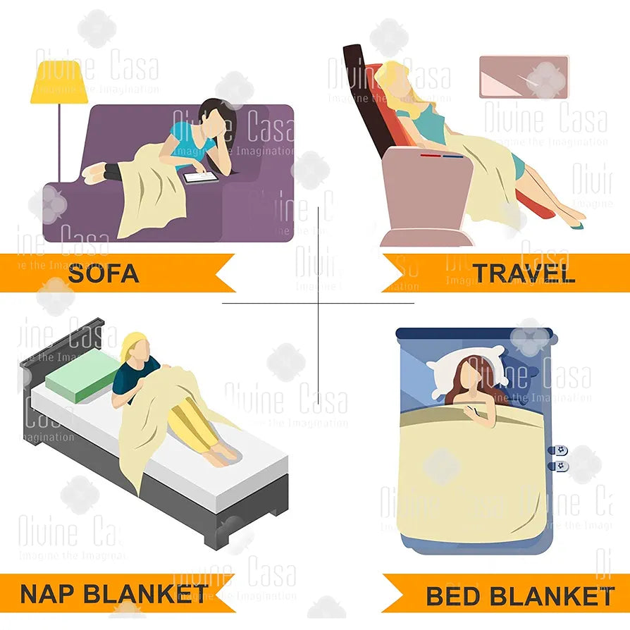 Divine Casa Microfiber 120 GSM Single Bed Dohar Navy Blue Typography Print Lightweight Reversible AC Blanket