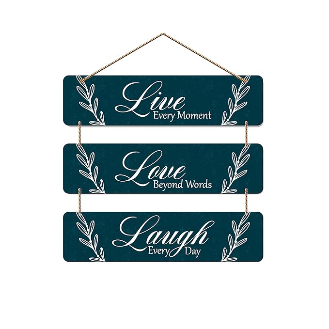 Artvibes Live Love Laugh Wooden Hanger for Home Decor | Wall Hangings for Decoration | Artworks
