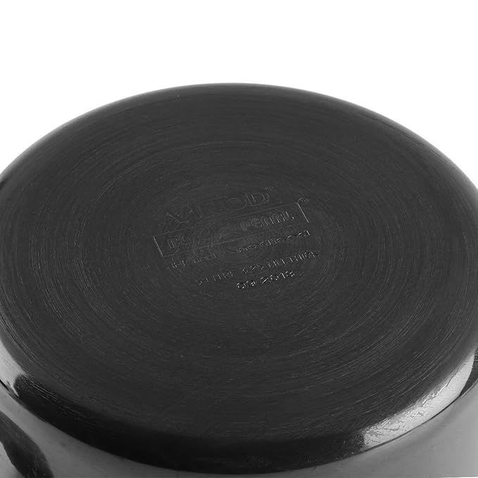 Vinod Black Pearl Hard Anodised Saucepot with Glass Lid 5 Litre, 24cm | 3.25mm Thick | Metal Spoon Friendly | Riveted Sturdy Handles