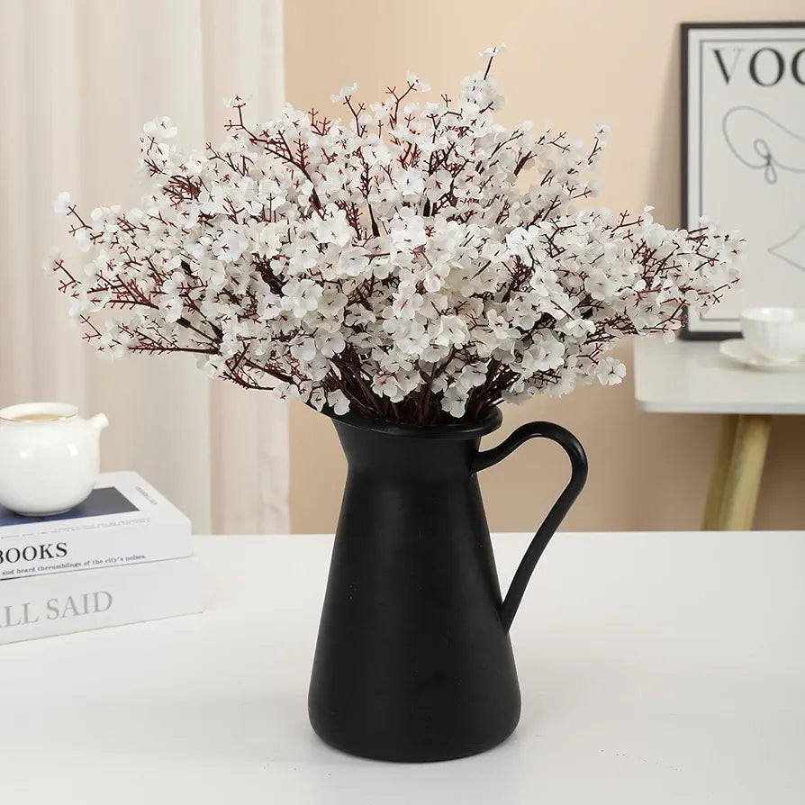 Silk Artificial Baby Breath Gypsophila Flower Stick Bunches for Vase Pot Pack Vase Not Included Of 5