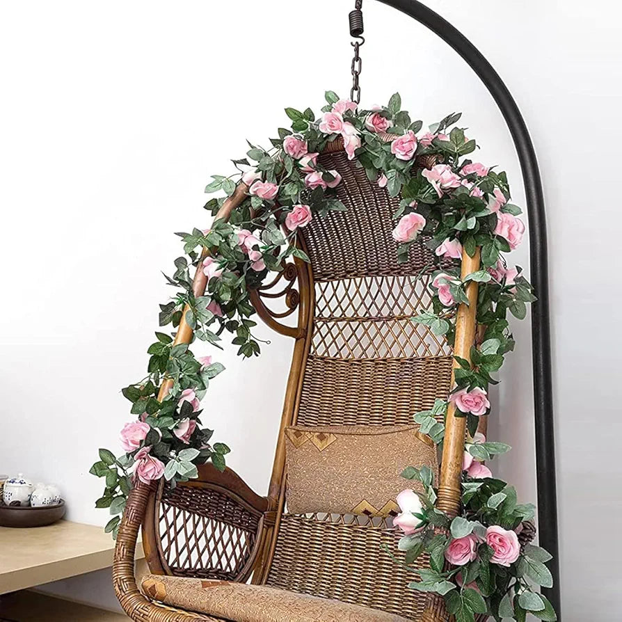 Artificial Flower Vine Garland Creeper 69 Small Rose  Garland for Decoration Pack of 2