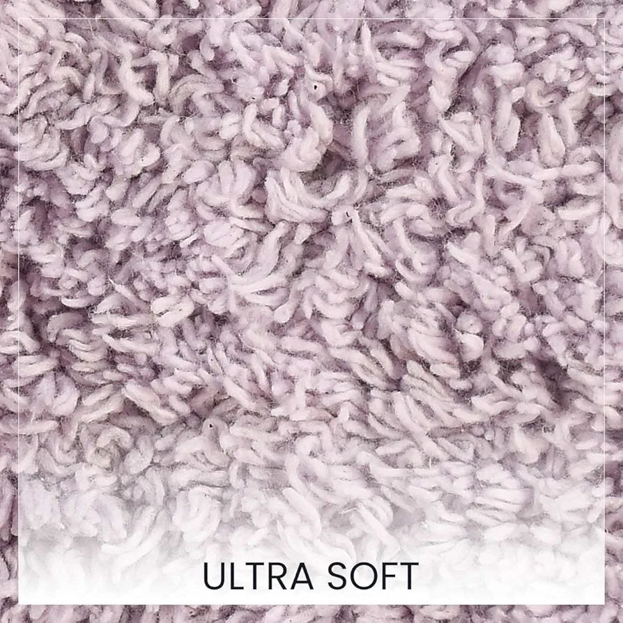 Sashaa World Solid Anti-skid Cotton Bathmat And Contour Set For Bathroom Colour Lilac (Pack of 2)