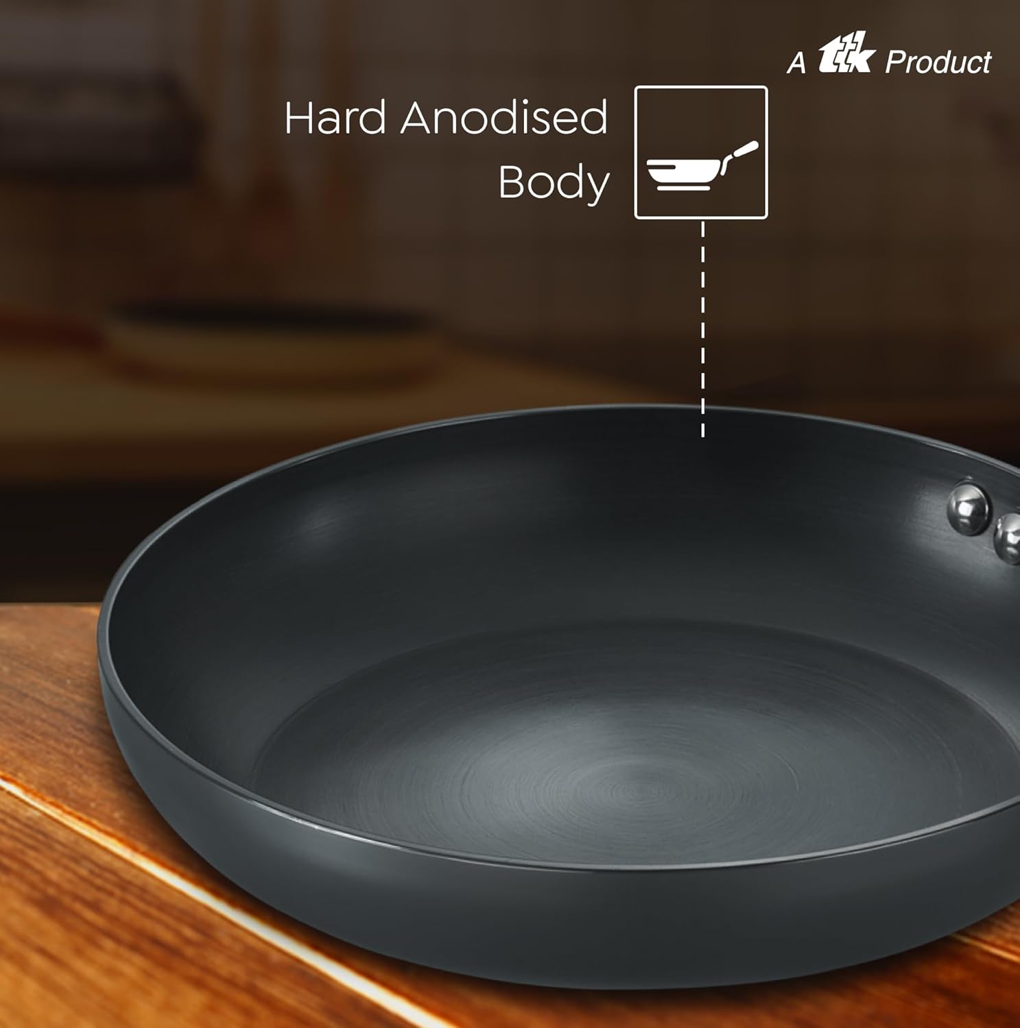 Prestige Aluminium Hard Anodised Fry Pan 20cm (Black)