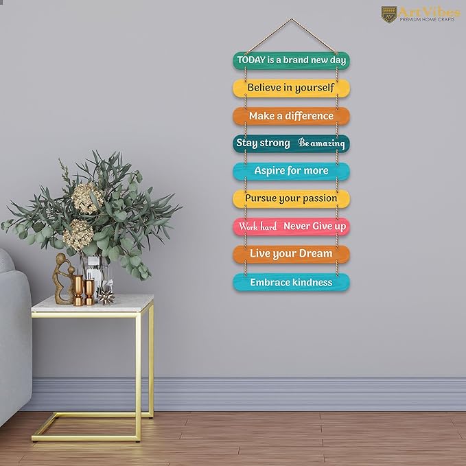 Artvibes Self Motivation Quotes Mdf Wooden Wall Hanging for Home Livingroom Art Items