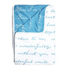Divine Casa 120 GSM Microfiber Double Dohar Soft & Lightweight Throw Blanket Typography Pattern Colour Blue Topaz