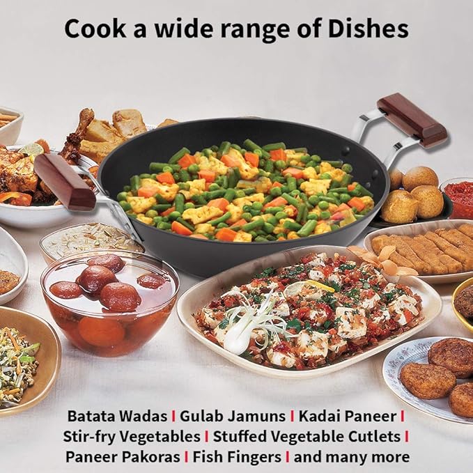 Hawkins Futura 2.5 Litre Deep Fry Pan Non Stick Kadai Flat Bottom Induction Kadhai