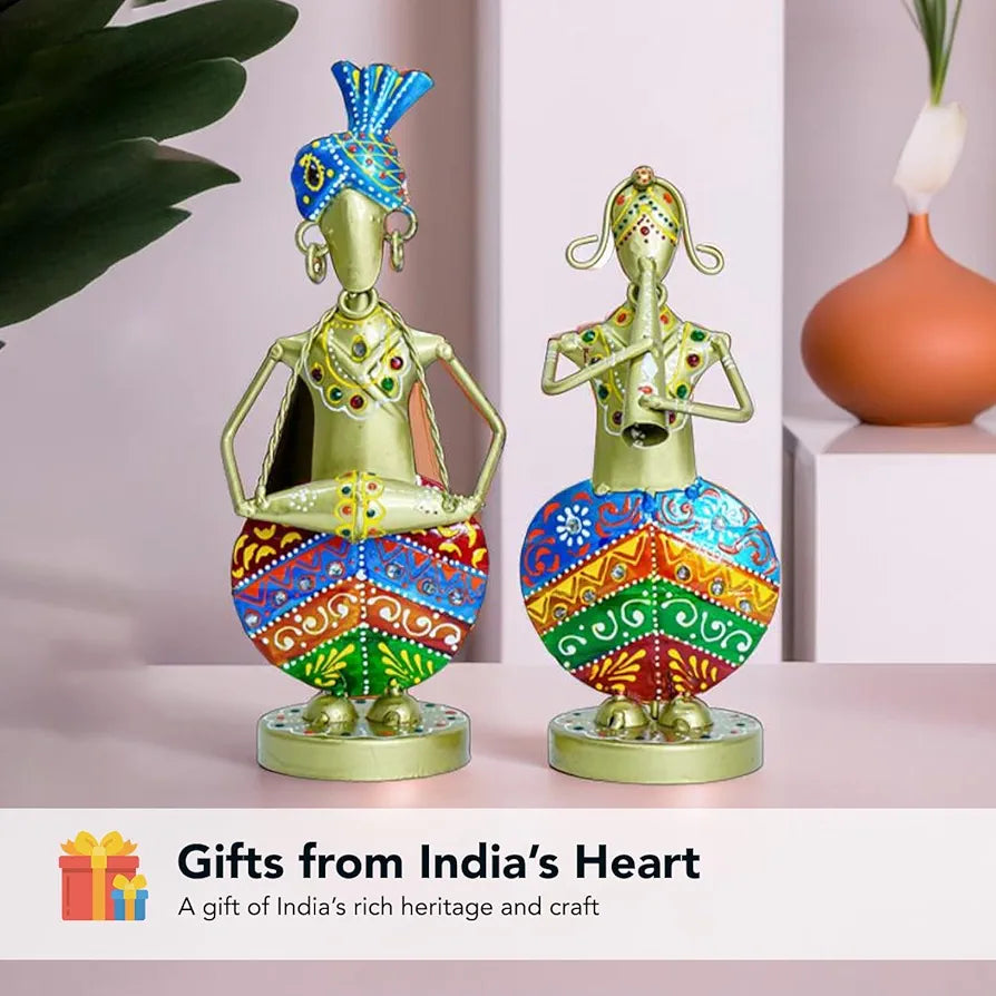 Ekhasa Nostrae Metal Show Pieces Gold Rajasthani Musicians