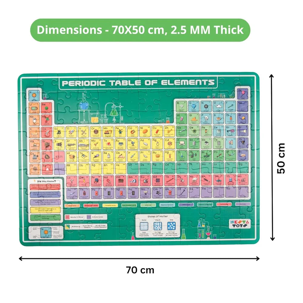 NESTA TOYS - Floor Puzzle & Game, Periodic Table of Elements Jigsaw Puzzle, Educational Toy, Gifts for Boys & Girls Ages 6 to 14 | 108 pcs, 70 x 50 cm