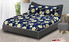 Fresh From Loom 144 TC King Bedsheet for Double Bed Floral Design Bed Spread 2 Pillow Covers Royal Blue