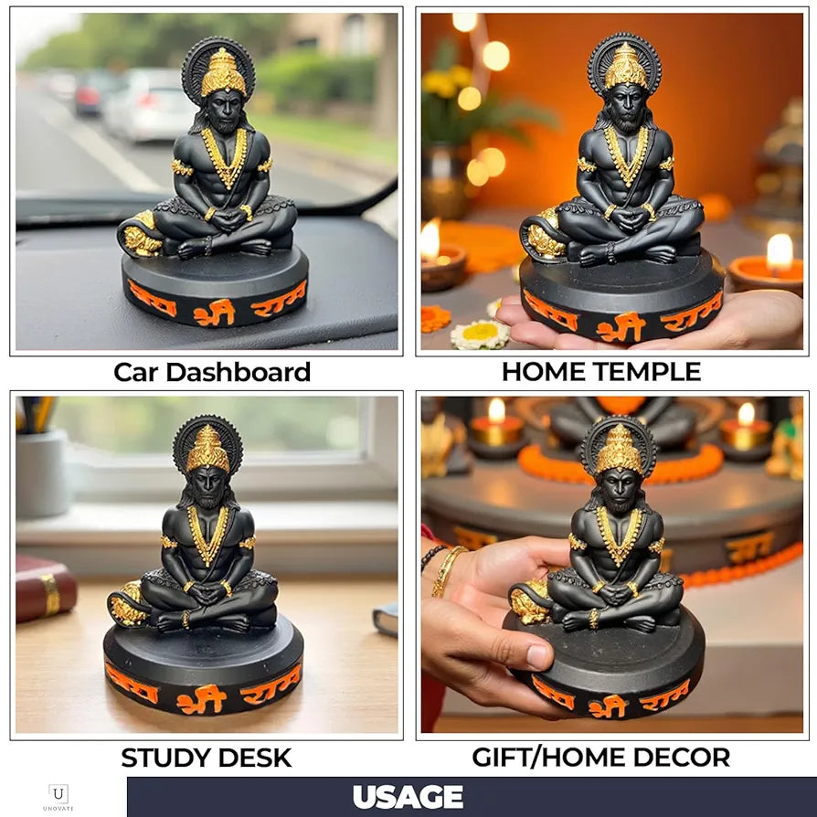 Unovate Hanuman Idol Round Base for Car Dashboard